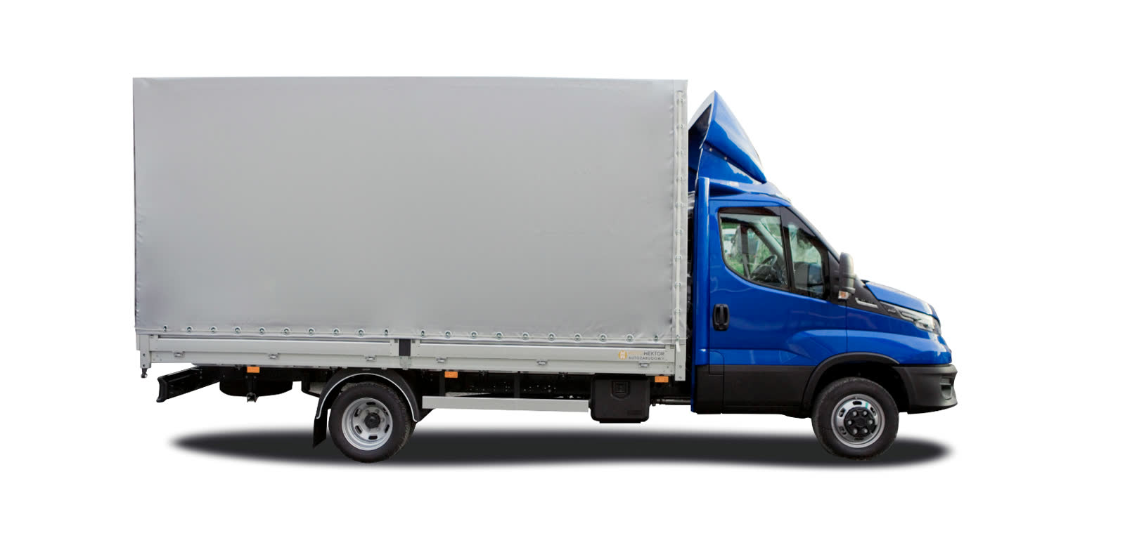 Szara skrzynia na niebieskim Iveco Daily — zdjęcie 3 | Moto Wektor
