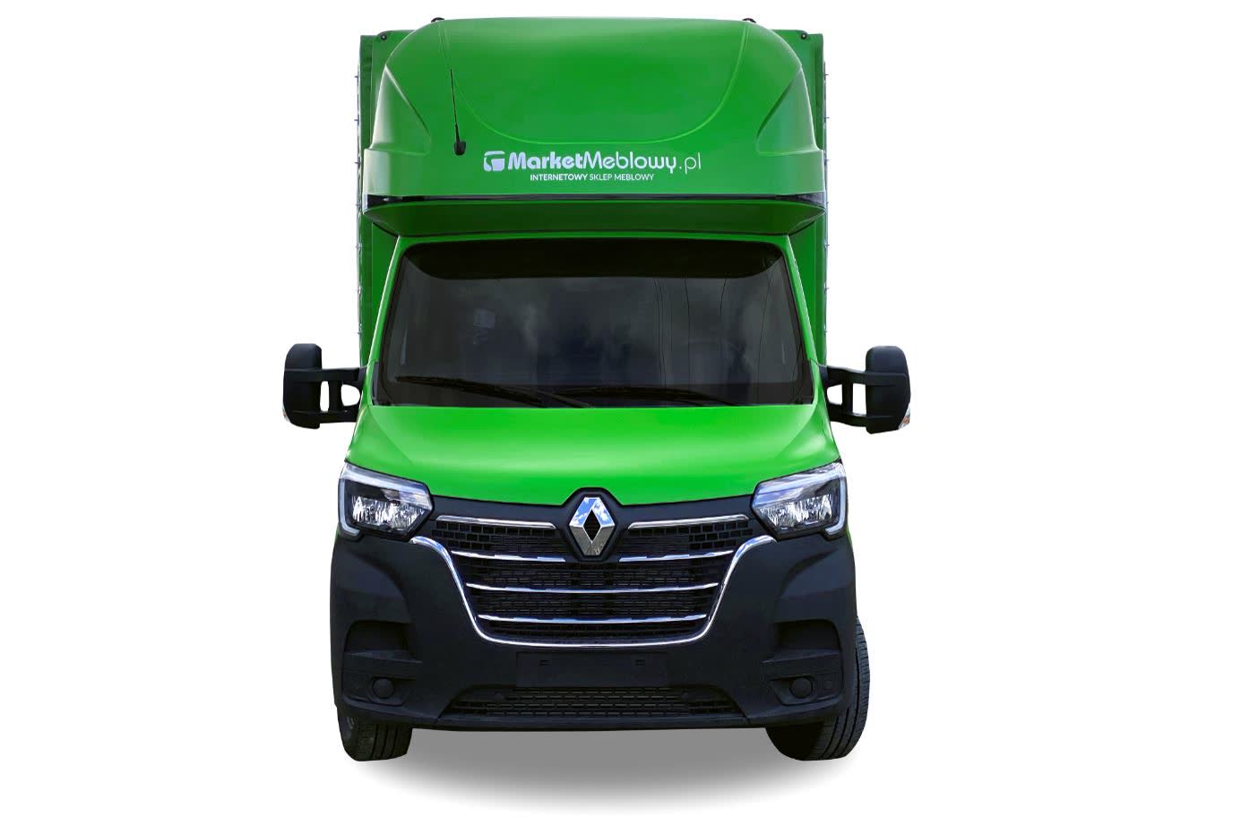 Zielona skrzynia z plandeką z drzwiami aluminiowymi — zdjęcie 4 | Moto Wektor