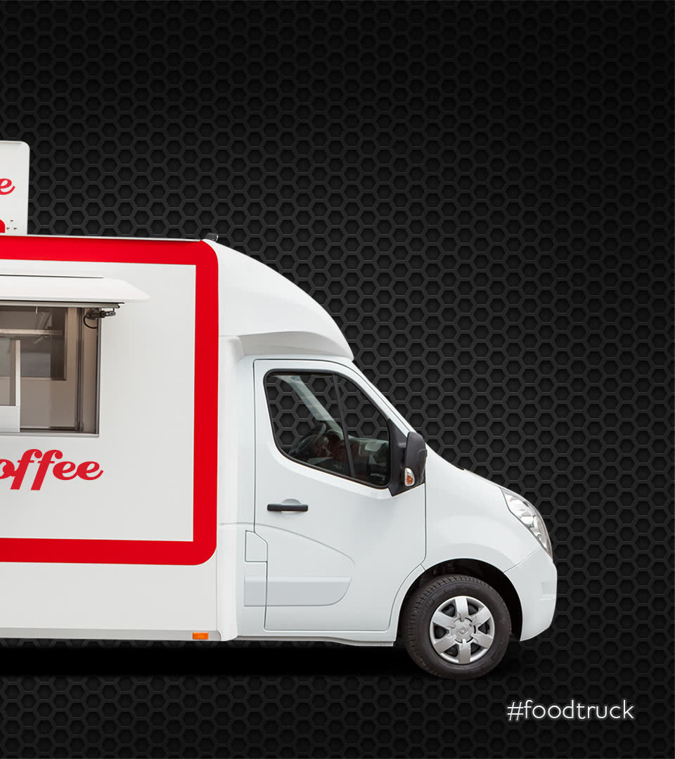 Foodtruck Retro biało-czerwony — zdjęcie 3 | Moto Wektor