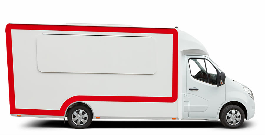 Foodtruck Retro biało-czerwony — zdjęcie 4 | Moto Wektor